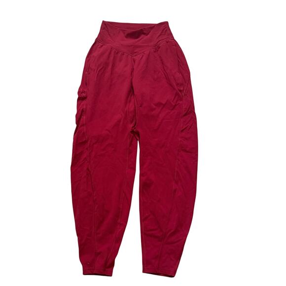 (S) NWOT $148 Free‎ People Never Better Structured Joggers Crimson - Picture 7 of 8